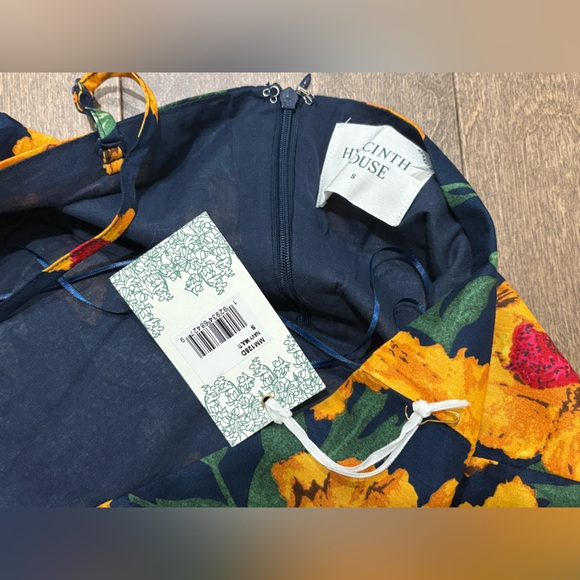 Tuckernuck Hyacinth House Navy & Marigold Floral Ruffle Margot Maxi Dress, Small - Picture 6 of 9